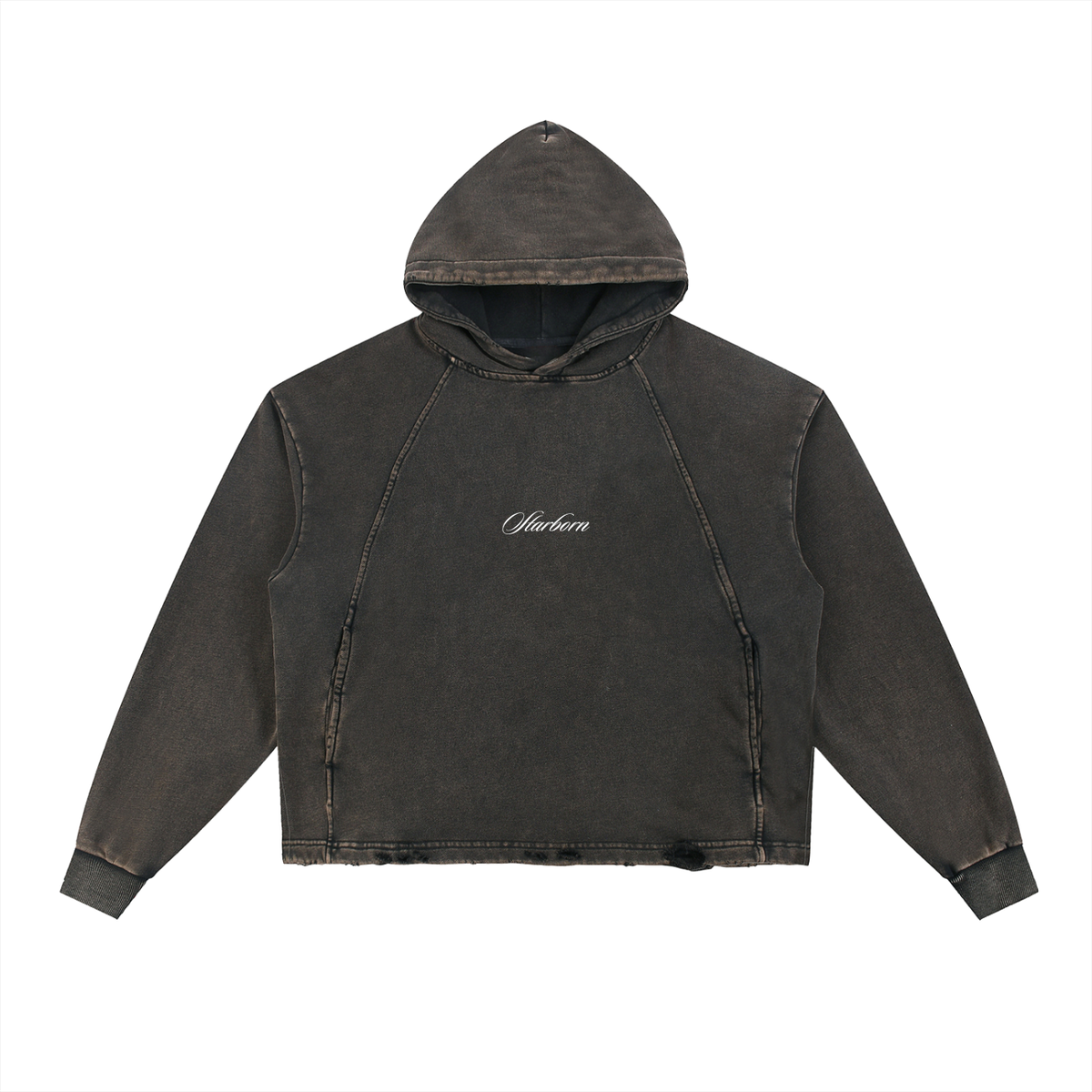 STAR Vintage Frayed-Hem Hoodie