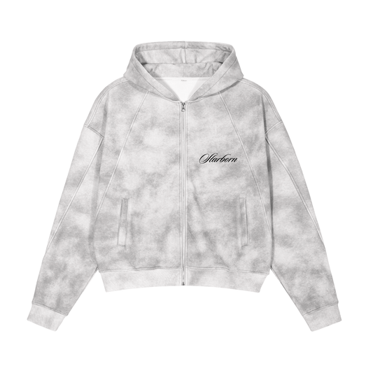 STAR Washed Zip-Up Fleece Hoodie